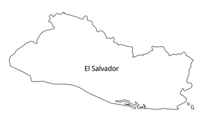 El salvador outline map with country label for geography and infographic design. © Jones