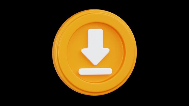 Gold Download Button for Data Storage