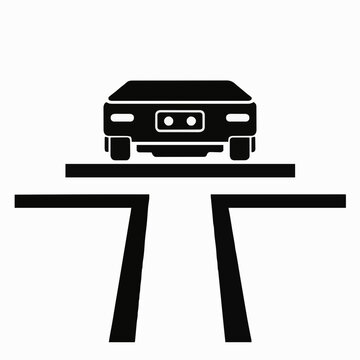 Autonomous Mobile Robot Stop Icon at Warehouse Junction