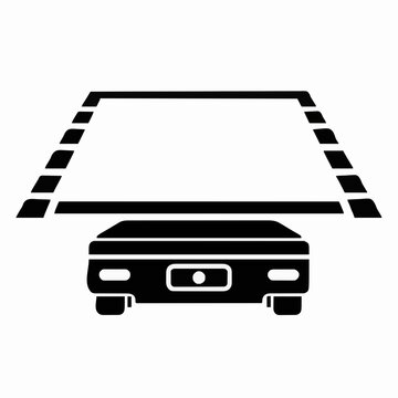 Autonomous Robot Loading Zone Safety Stop Line Icon
