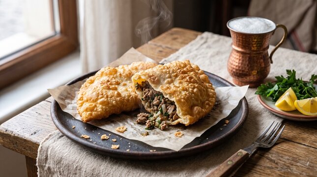 Authentic Turkish Cig Borek Deep Fried Meat Pastry