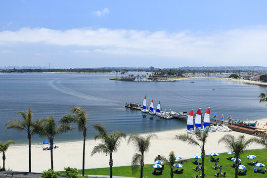 Sail Bay marina and Santa Clara Point, San Diego, CA