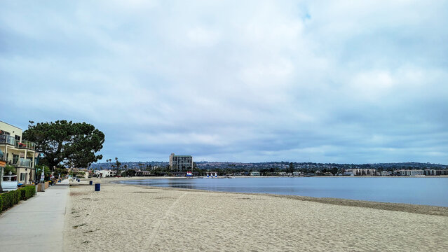 Sandy Shore of Sail Bay near Santa Clara Point, San Diego, CA