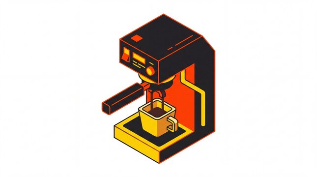 Coffe botlle vektor illustration of an isometric espresso machine