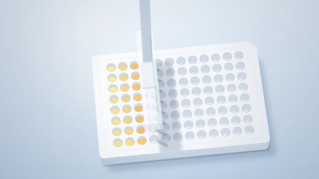 Multichannel Pipette Filling 96 Well Plate Laboratory Seamless Loop