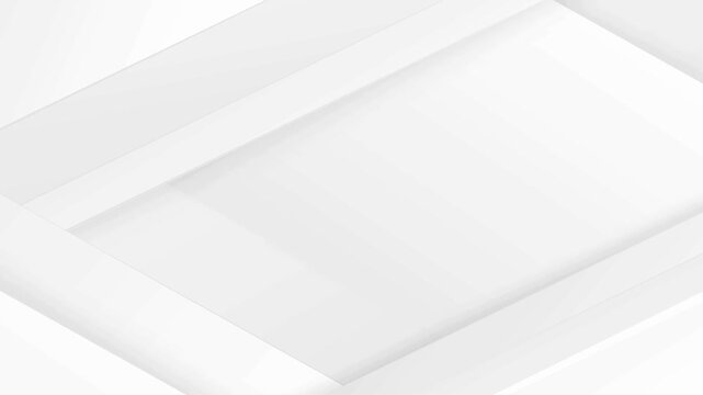 Abstract white geometric background with soft shadows and diagonal layered paper shapes.