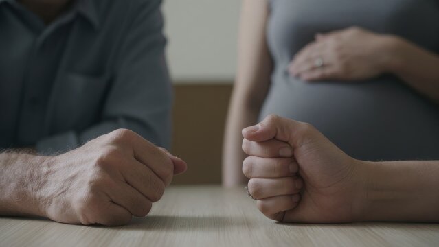 Tense Interaction Between Expectant Parents Conveying Emotional Moments