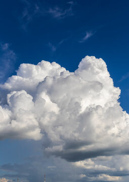 Abstract background of beautiful white clouds with blue sky in Brazil