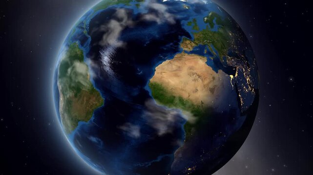 Satellite Zoom From Outer Space to Qina in Egypt