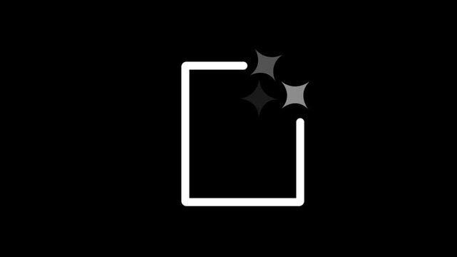 rectangular frame icon with sparkling stars for magic photo border, smart image enhancement, picture frame, creative focus