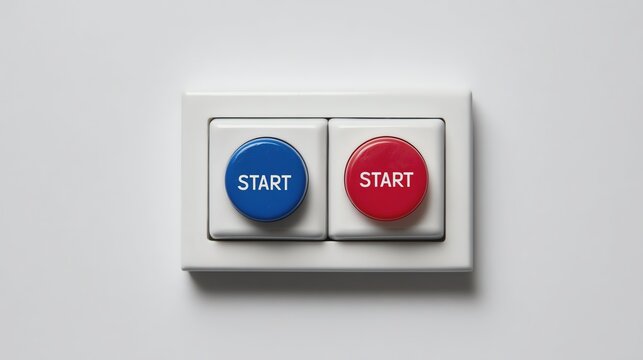 Start buttons in vibrant colors for activation.