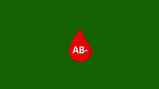 ab+ blood type drop icon animation. Blood Drop with 'AB' Positive Label, futuristic medical and healthcare concept on black background