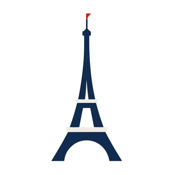 Eiffel Tower with French flag illustration
