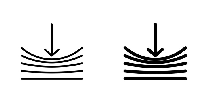 Compress icon flat outline in black