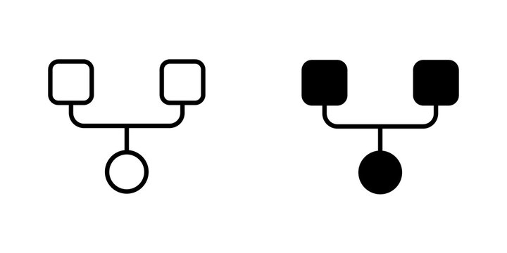 Code Fork icon flat outline in black