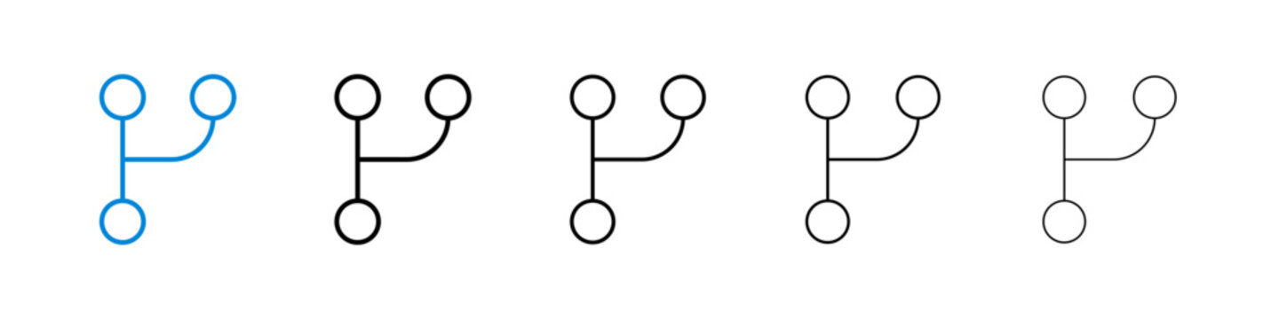 Code branch icon flat outline in black