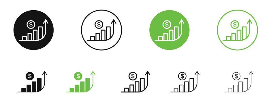 Chat arrow grow icon flat outline in black