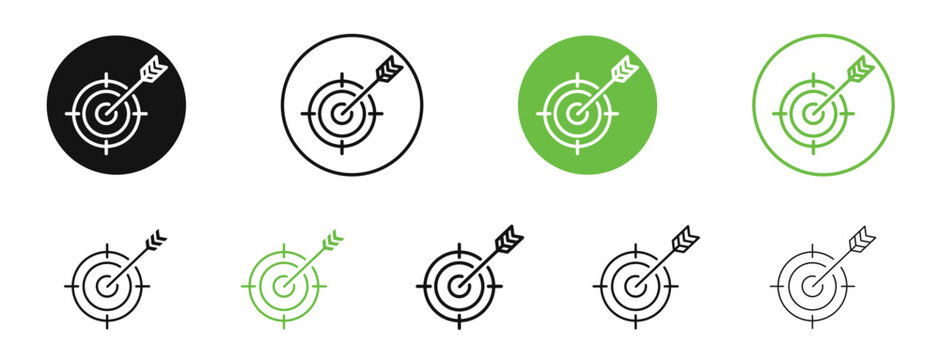 Bullseye icon flat outline in black
