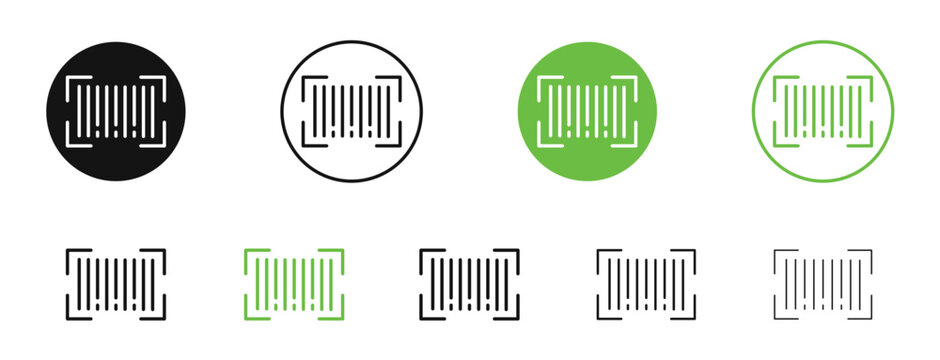 Barcode read icon flat outline in black