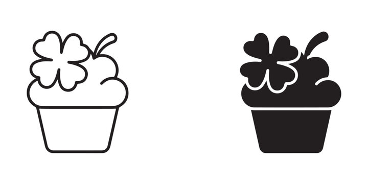 potted shamrock plants with different styles for versatile graphic use