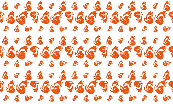 Abstract 3D Stereogram with Hidden Image of a Fox on a White Background.