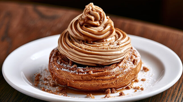 transparent paris brest choux wheel with praline cream