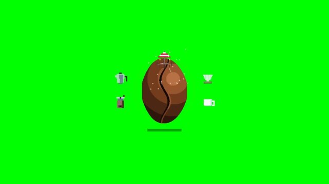 Coffee Universe Within V3 - Elongated Bean & Full Frame (Green Screen)