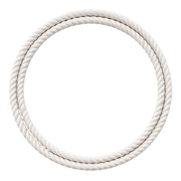 Circular white rope frame forming a round border with central copy space