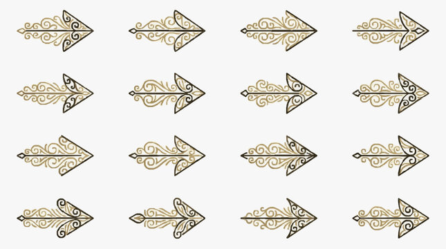 Elegant Ornate Arrow Designs for Branding and Decorative Use
