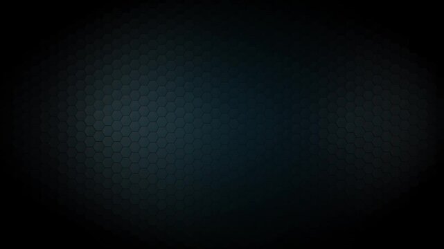 Abstract blue hexagonal pattern evolving with subtle light shifts against dark background