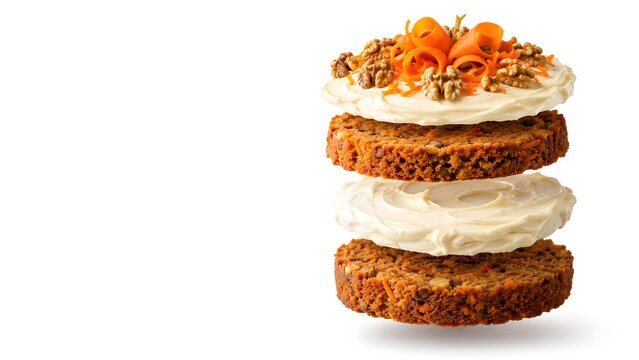 Premium Carrot Cake with Cream Cheese Frosting, Walnuts and Carrot Curls