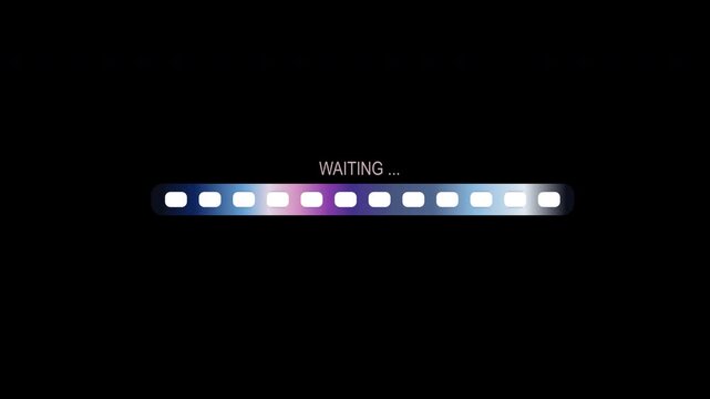 Futuristic gradient loading progress bar animation on transparent background