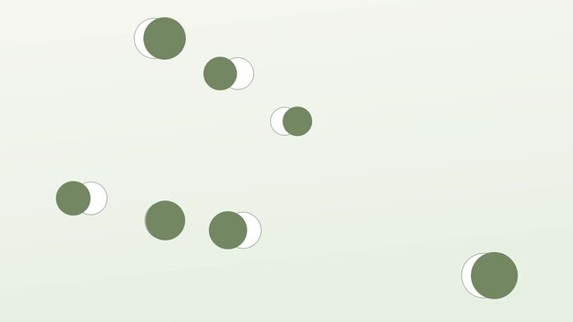 Seamless soft sage moon phase pattern background loop