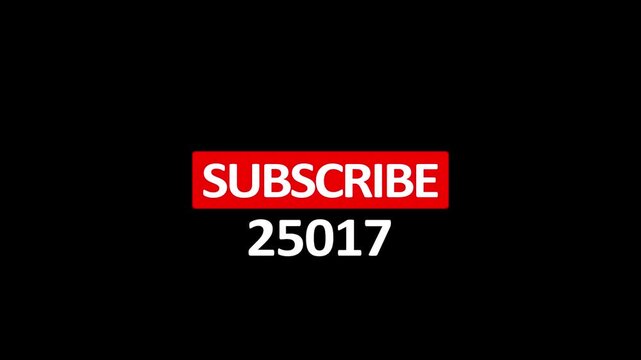 isolated 1 million Subscribers count down template 4k red subscribe button. numbers counting increasing animation alpha channel