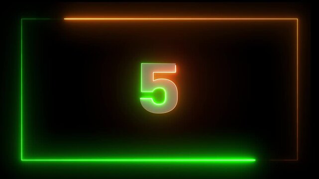10 to 0, Ten to zero countdown light blue glow neon animation running animated numbers 10-0, 10 to 0 second modern digital countdown