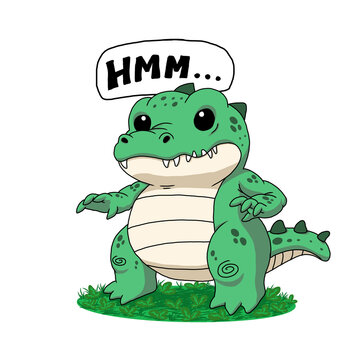 Baby crocodile monster cartoon 