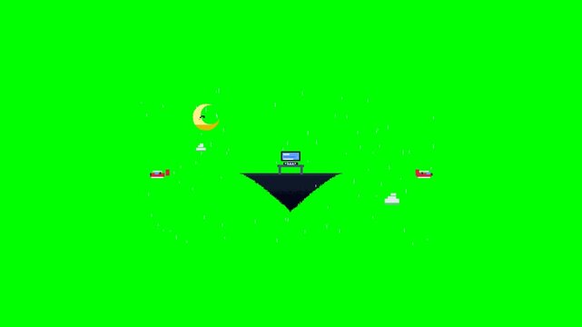 Floating Workspace - lo-fi Pixel Art