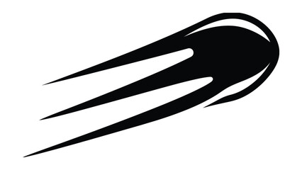 Black Comet Illustration With Long Tail And Glowing Core © vecta