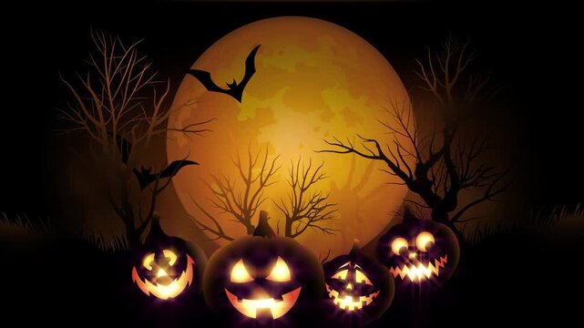 halloween background with pumpkin animation video m m