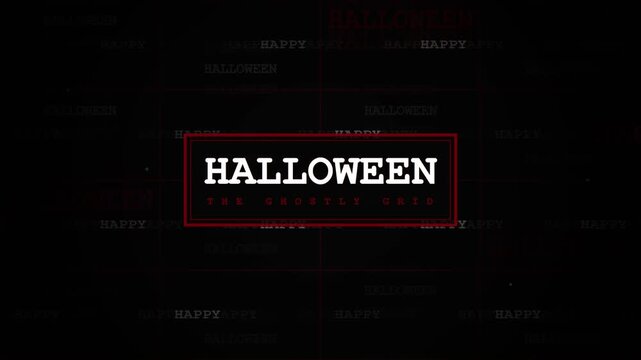 Vintage Halloween stamp logo with spooky typography on dark background