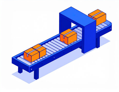 Flat vector illustration representing supply chain bottleneck and logistics delay diagram for business slides

