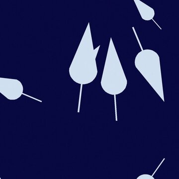 Soft cyanotype botanical pattern background loop with diagonal motion