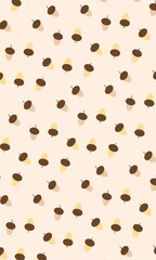 Seamless Pattern Acorn with Warm Autumn Tones and Minimal Style © Lilim Kurnia
