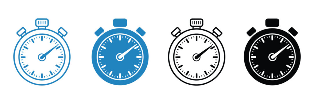 Stopwatch Clock Icon for Time Tracking, Countdown Timers, Productivity, Time Management, Scheduling, and Performance