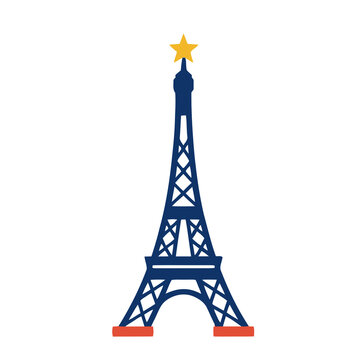 Eiffel Tower illustration with yellow star