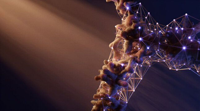 Dynamic load balancing represented as a glowing 3D ant bridge formation in minimal abstract space