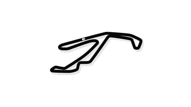 Misano world circuit racing track map vector motion graphic animation clip for sports video projects