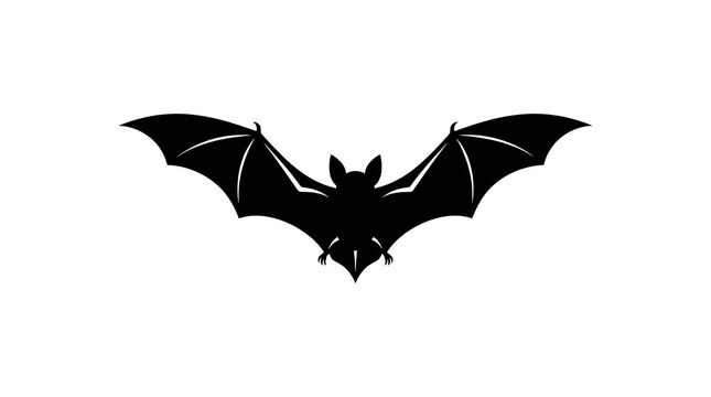 Bat silhouette icon isolated on white background for halloween design element