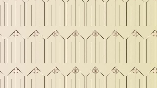 Soft gothic tracery pattern background loop with diagonal motion