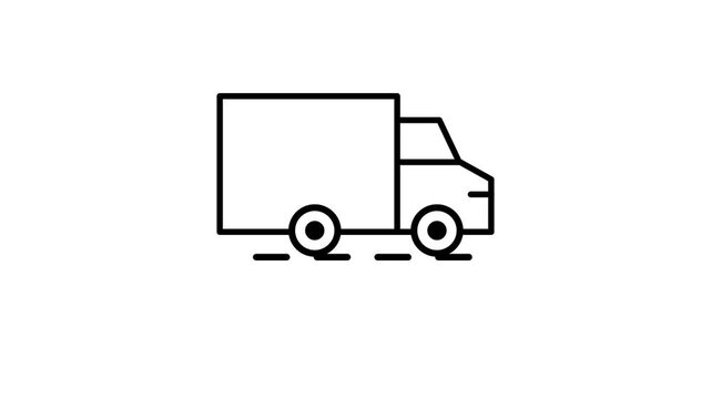 Moving to a new house line icon. Black color line icon animation. 4K video with transparent background